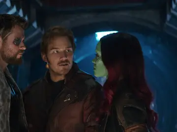 Chris Hemsworth, Chris Pratt y Zoe Saldana Chris Hemsworth, Chris Pratt y Zoe Saldana