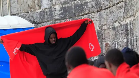 Un grupo de migrantes en Tarifa Un grupo de migrantes en Tarifa
