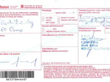 Imagen de una de las recetas falsificadas Imagen de una de las recetas falsificadas