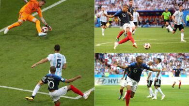 La exhibición de Mbappé ante Argentina: marcó dos goles, provocó un penalti... y sólo 19 años