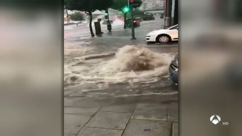 Calles anegadas en A Coru&ntilde;a
