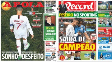 La prensa de Portugal lamenta el adiós de su selección