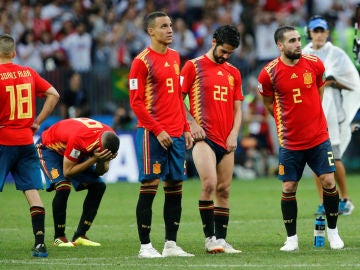 Los jugadores de España, tristes