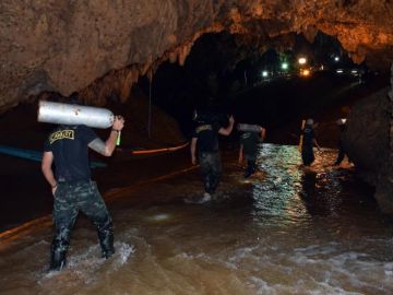 Cueva de Tailandia donde han estado atrapados los niños y su entrenador