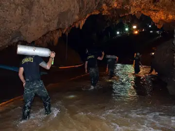 Cueva de Tailandia donde han estado atrapados los niños y su entrenador Cueva de Tailandia donde han estado atrapados los niños y su entrenador