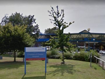 Entrada del hospital de Chester, en Reino Unido Entrada del hospital de Chester, en Reino Unido