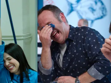 Nerea Garmendia y Óscar Terol paran el rodaje a carcajadas Nerea Garmendia y Óscar Terol paran el rodaje a carcajadas