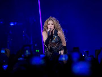 La cantante Shakira durante el concierto en Madrid
