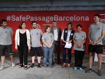 Rueda de prensa de Ada Colau y el director de la ONG Open Arms en Barcelona
