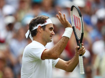 Roger Federer durante un partido 