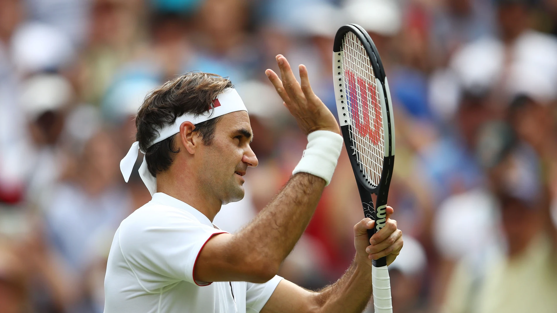 Roger Federer durante un partido Roger Federer durante un partido