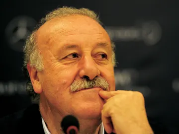 Del Bosque en rueda de prensa. Del Bosque en rueda de prensa.