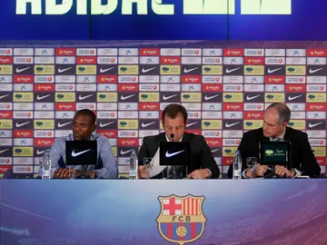 Abidal, Rosell y Zubizarreta, en la despedida del francés como jugador del Barcelona Abidal, Rosell y Zubizarreta, en la despedida del francés como jugador del Barcelona
