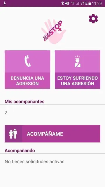 Los tres botones de la aplicación. Los tres botones de la aplicación.