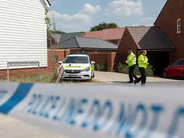 Vista de la zona acordonada por la policía británica Vista de la zona acordonada por la policía británica