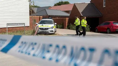 Vista de la zona acordonada por la policía británica Vista de la zona acordonada por la policía británica