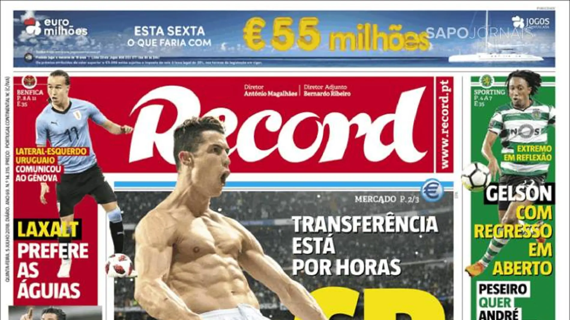 Portada del diario 'Record' Portada del diario 'Record'