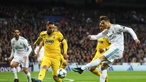 Cristiano Ronaldo dispara a puerta en un partido contra la Juventus Cristiano Ronaldo dispara a puerta en un partido contra la Juventus