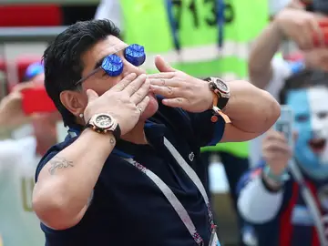 Maradona, durante el Argentina - Francia Maradona, durante el Argentina - Francia