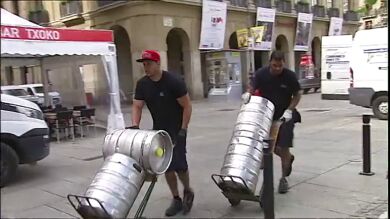 Todo preparado en Pamplona para el primer día de San Fermín