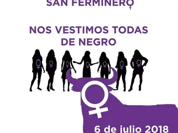 Convocatoria feminista para llevar camisetas negras en el chupinazo Convocatoria feminista para llevar camisetas negras en el chupinazo