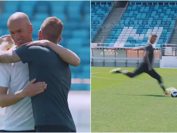 Zidane y Beckham se saludan y se retan Zidane y Beckham se saludan y se retan