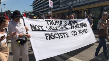 Protesta contra Trump en Helsinki Protesta contra Trump en Helsinki