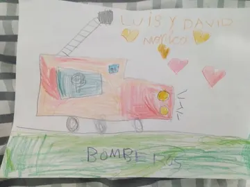 Dibujo de la menor a los Bomberos Dibujo de la menor a los Bomberos