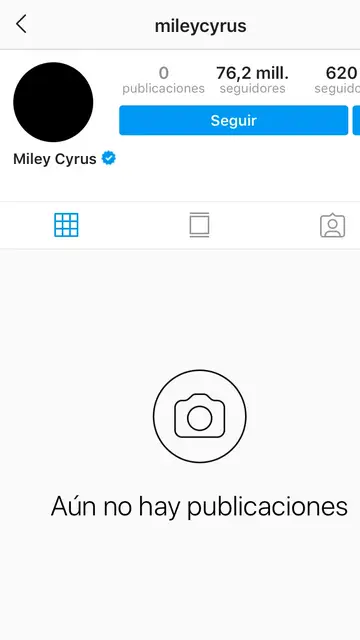 Miley Cyrus elimina todas sus imágenes de Instagram Miley Cyrus elimina todas sus imágenes de Instagram