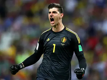 Courtois celebra un gol de Bélgica en el Mundial de Rusia Courtois celebra un gol de Bélgica en el Mundial de Rusia