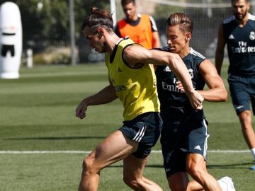 Gareth Bale durante un entrenamiento 