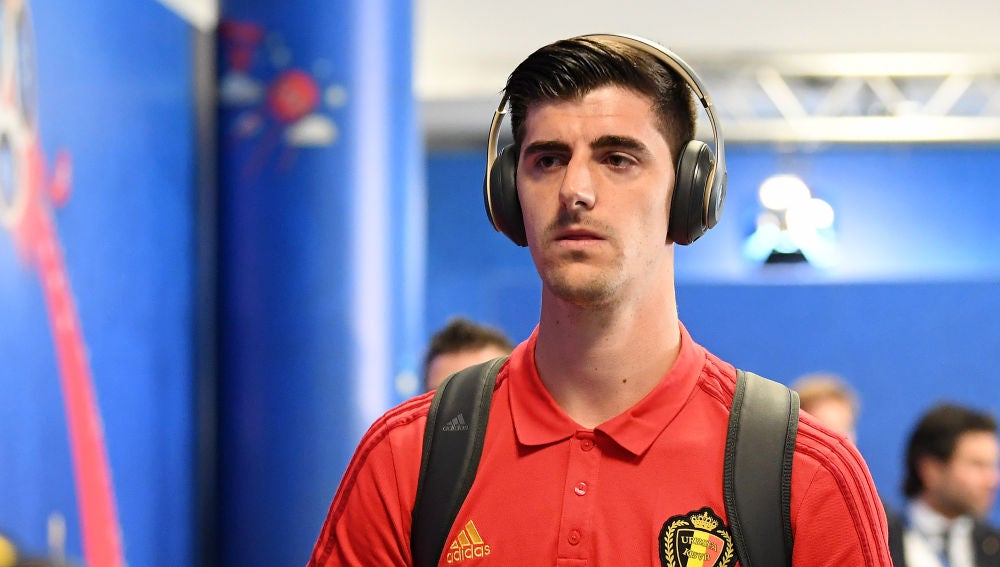 Courtois, durante un partido con Bélgica