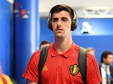 Courtois, durante un partido con Bélgica Courtois, durante un partido con Bélgica