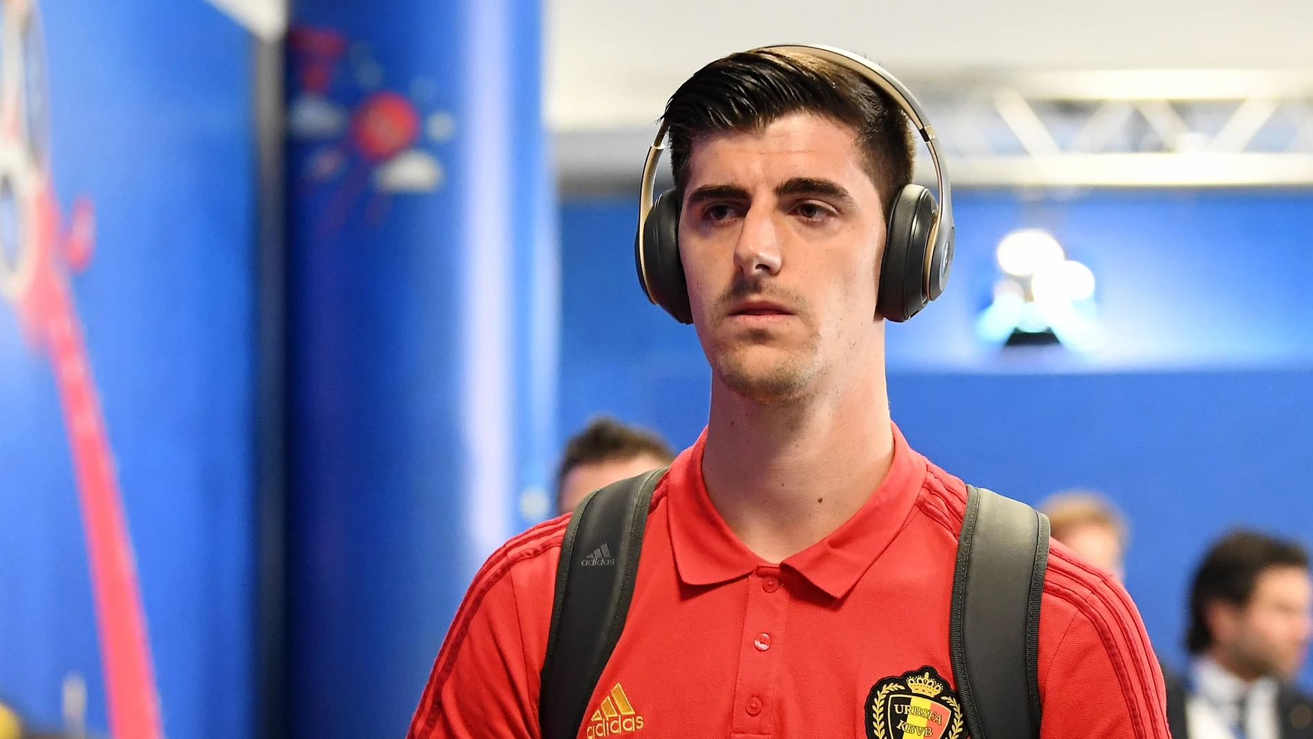 Courtois, durante un partido con Bélgica Courtois, durante un partido con Bélgica