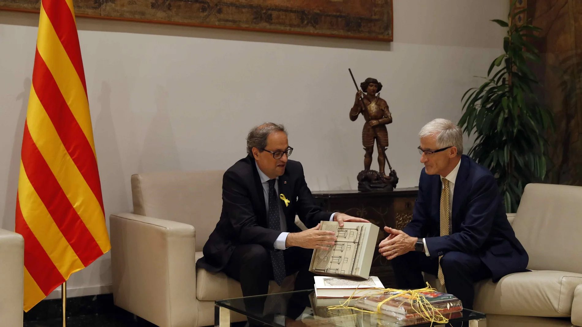 El presidente de Cataluña, Quim Torra, y el presidente de Flandes, Geert Bourgeois El presidente de Cataluña, Quim Torra, y el presidente de Flandes, Geert Bourgeois