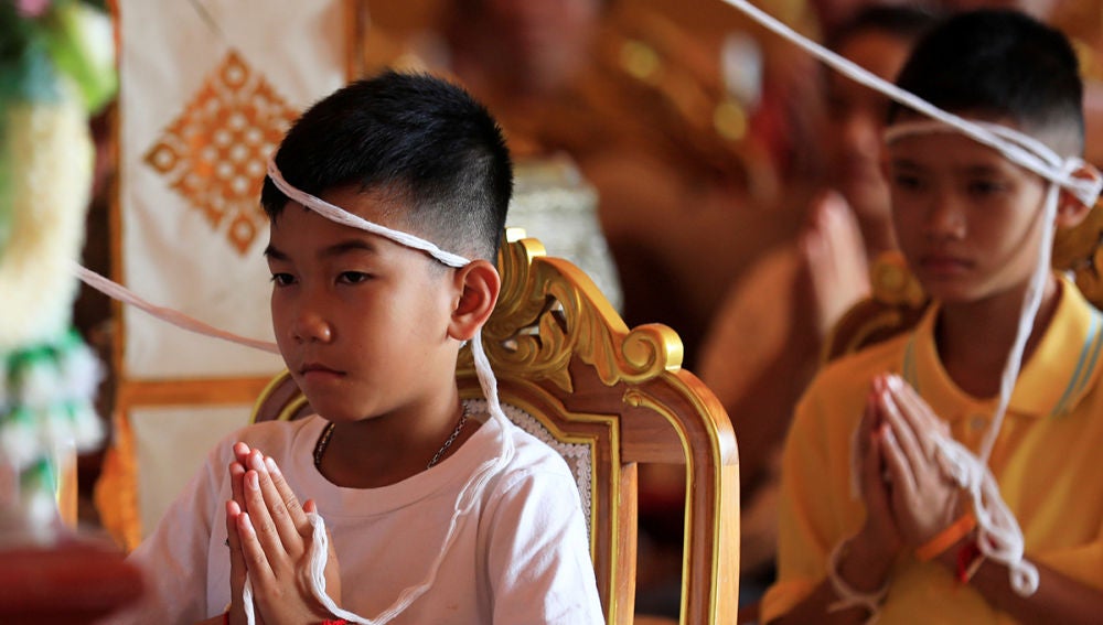 Uno de los doce niños tailandeses rescatados