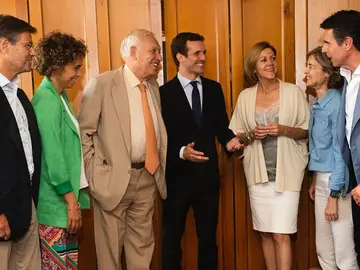 Los exministros de Rajoy con Casado Los exministros de Rajoy con Casado
