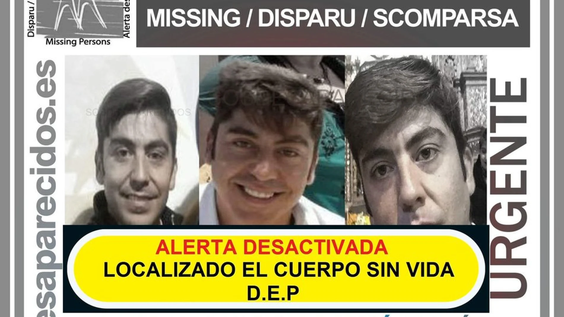 Alerta desactivada tras haber encontrado el cadáver Alerta desactivada tras haber encontrado el cadáver