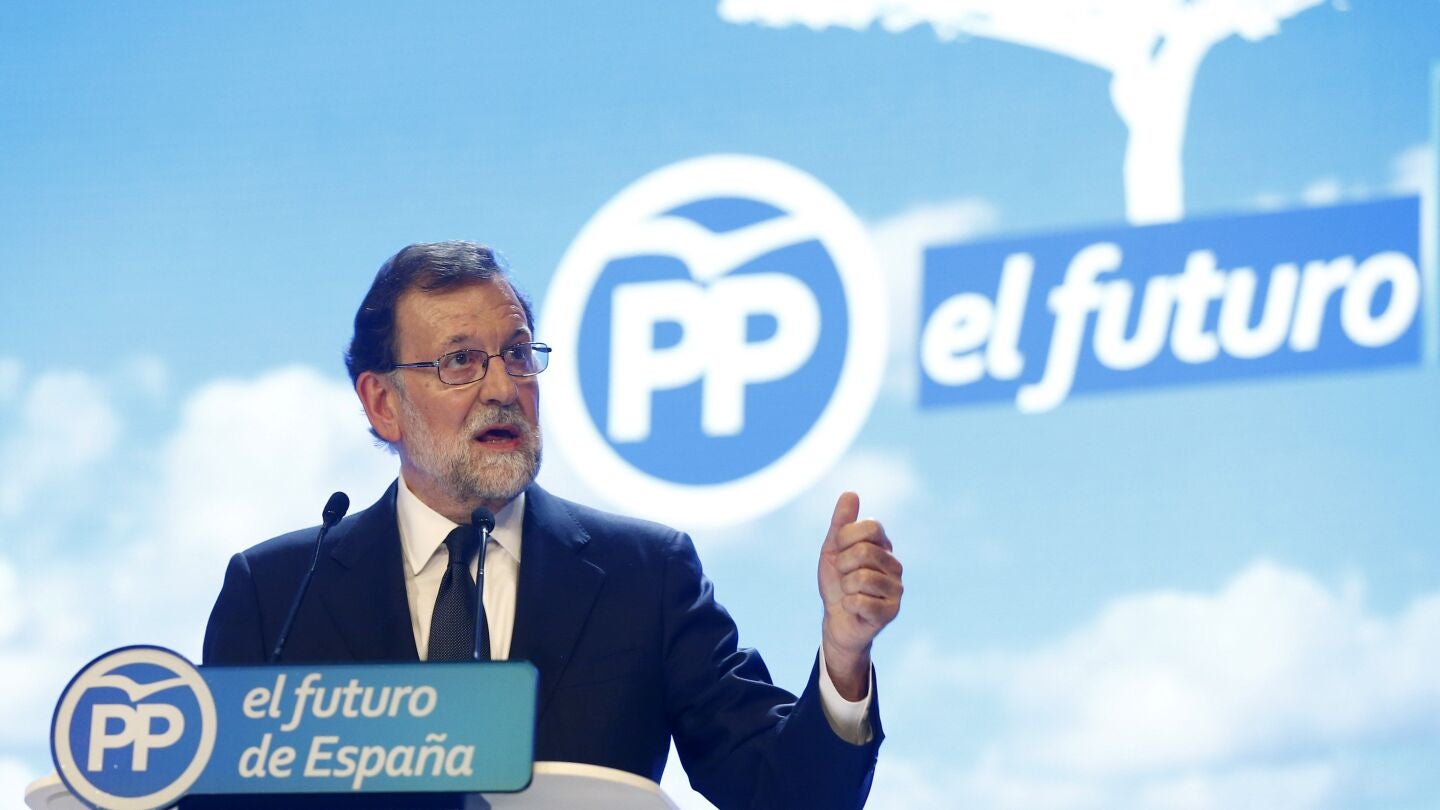 El presidente del PP, Mariano Rajoy, durante su intervención en la celebración del Congreso Nacional del Partido Popular