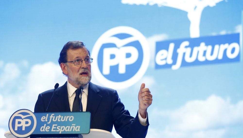 El presidente del PP, Mariano Rajoy, durante su intervención en la celebración del Congreso Nacional del Partido Popular