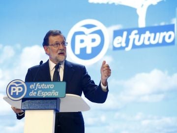 El presidente del PP, Mariano Rajoy, durante su intervención en la celebración del Congreso Nacional del Partido Popular