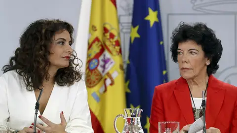 Montero y Celaá en la rueda de prensa tras el Consejo de Ministros Montero y Celaá en la rueda de prensa tras el Consejo de Ministros