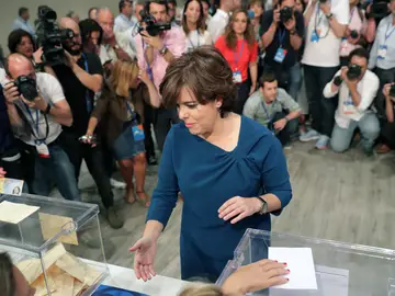 La candidata a la Presidencia del PP, Soraya Sáenz de Santamaría La candidata a la Presidencia del PP, Soraya Sáenz de Santamaría