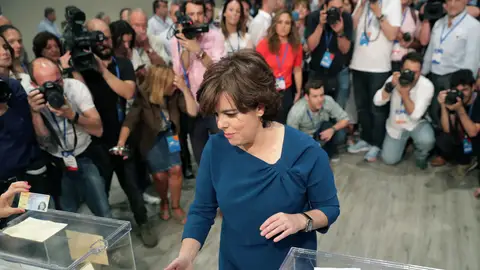 La candidata a la Presidencia del PP, Soraya Sáenz de Santamaría La candidata a la Presidencia del PP, Soraya Sáenz de Santamaría