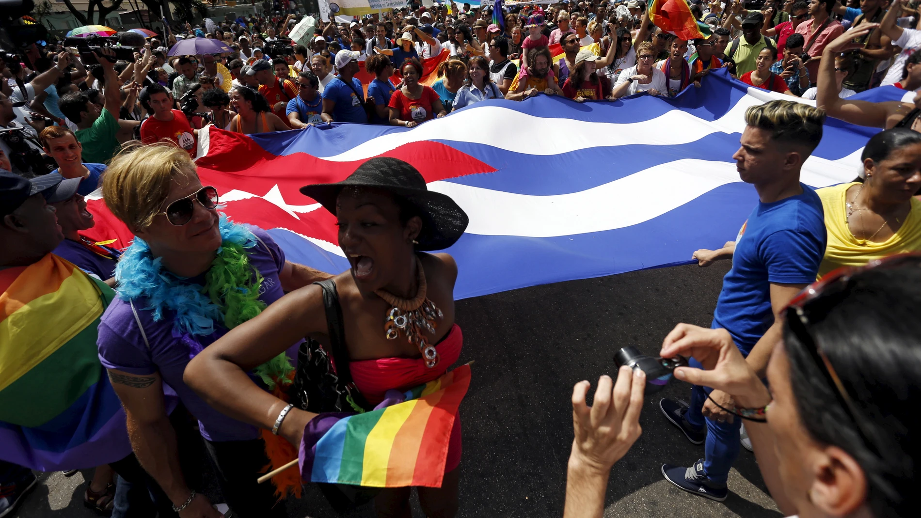 Imagen de una manifestación a favor de los derechos LGTBI en Cuba Imagen de una manifestación a favor de los derechos LGTBI en Cuba