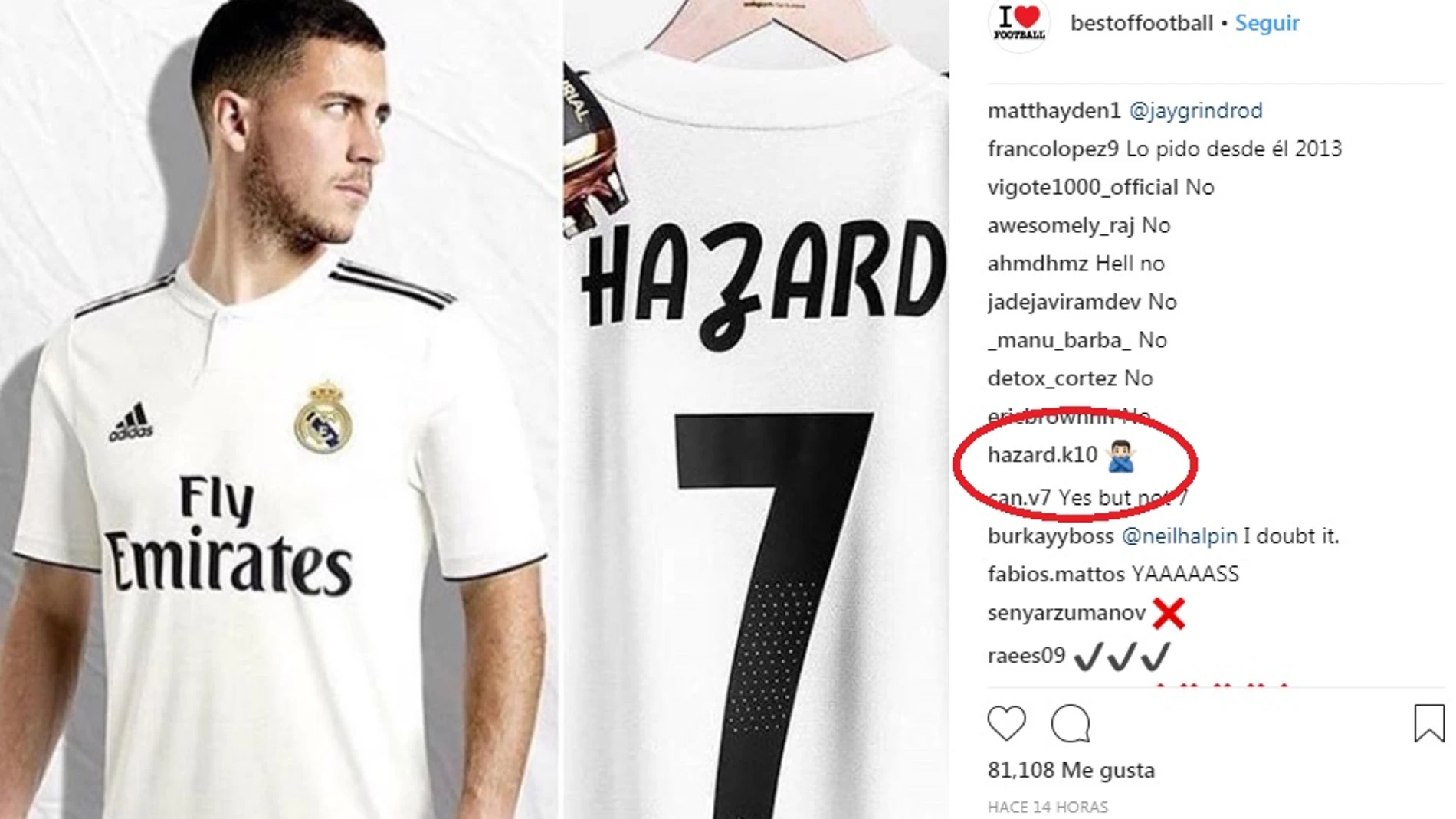 La encuesta sobre Hazard con el comentario de su hermano La encuesta sobre Hazard con el comentario de su hermano