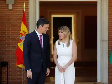 Pedro Sánchez y Susana Díaz en el Palacio de La Moncloa Pedro Sánchez y Susana Díaz en el Palacio de La Moncloa