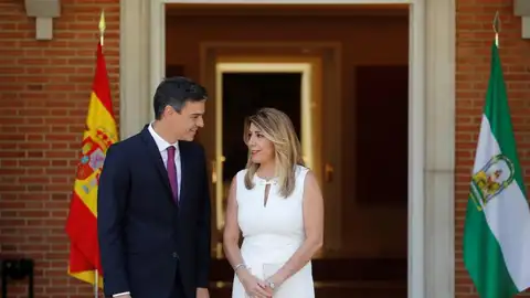 Pedro Sánchez y Susana Díaz en el Palacio de La Moncloa Pedro Sánchez y Susana Díaz en el Palacio de La Moncloa