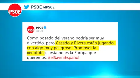 El gobierno acusa a PP y Ciudadanos de aliarse con los xenófobos El gobierno acusa a PP y Ciudadanos de aliarse con los xenófobos
