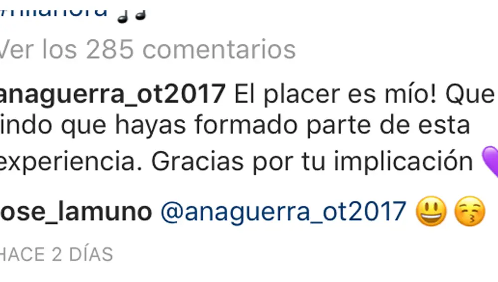 La respuesta de Ana Guerra a José Lamuño 